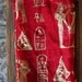 Vintage Red Gold Egyptian Over-Head Scarf (osfm)