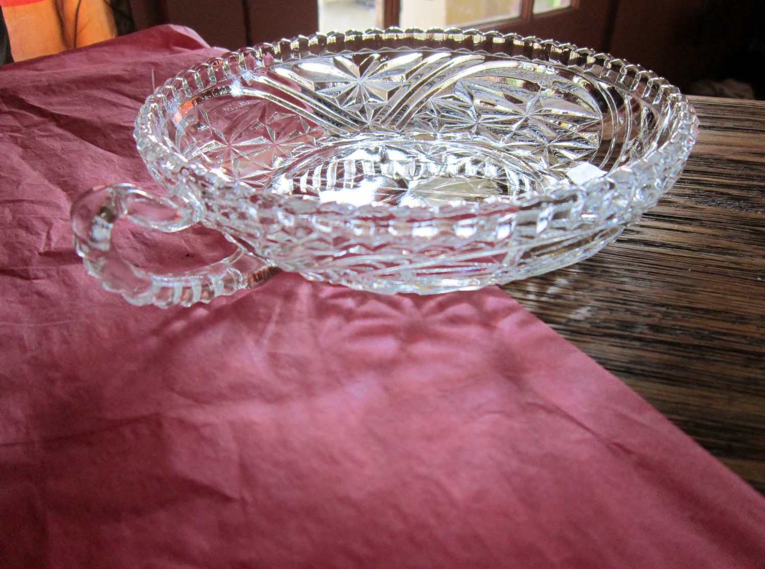 Anchor Hocking Stars and Bars -  Anchor Hocking 1950's Dish with Handle