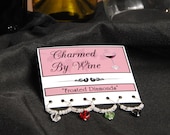 Wine Charms (set of 4) "Frosted Diamonds" - Wedding or Shower Favor, Gift idea, Home decor