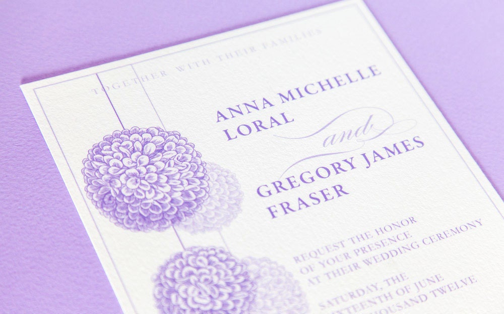 Pom Poms Wedding Invitation