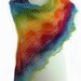 Beautiful lace handknitted shawl in the colors of the "rainbow"