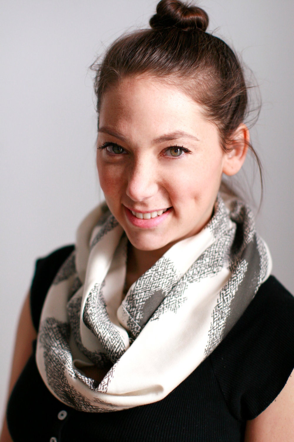 Original "Snow Snake" Print Organic Cotton Knit Scarf