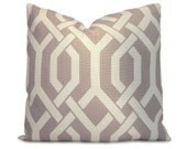 Trellis Pillow Cover in Gray and Light Oatmeal - Decorative Pillow Cover - Accent Pillow - Throw Pillow - Toss Pillow - Sofa Pillow