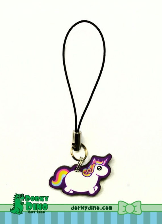 Rainbow Chubby Unicorn Cell Phone Charm