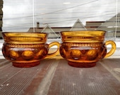 Coffee Cups // Vintage Amber Glass