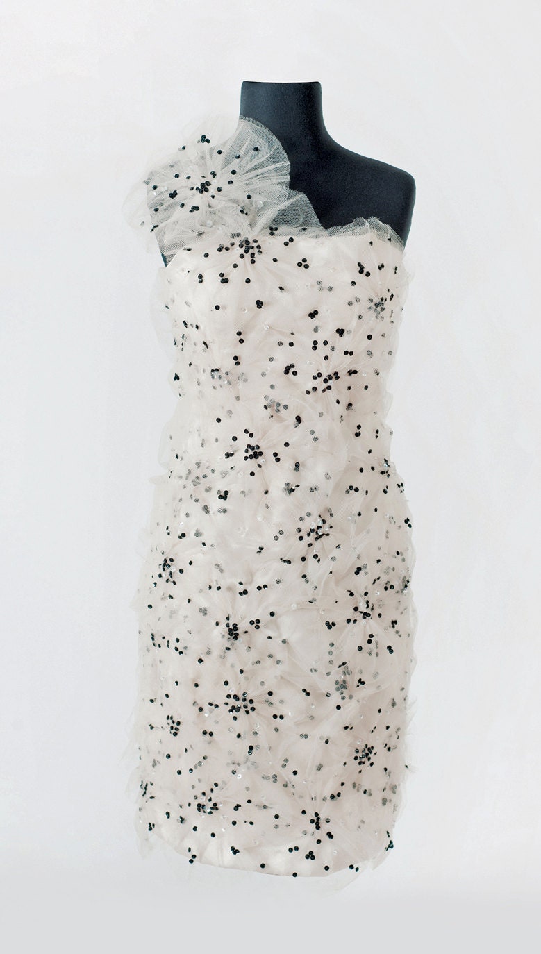 HANNA - Handmade Ivory Satin One Shoulder Cocktail Dress