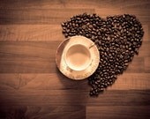 Still Life Photography, Kitchen Decor Photograph, Love Coffee, Fine Art Print, 8x12 Canvas or Photo Paper Print, Valentines Day