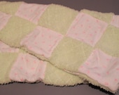 Shabby chic plush baby quilt