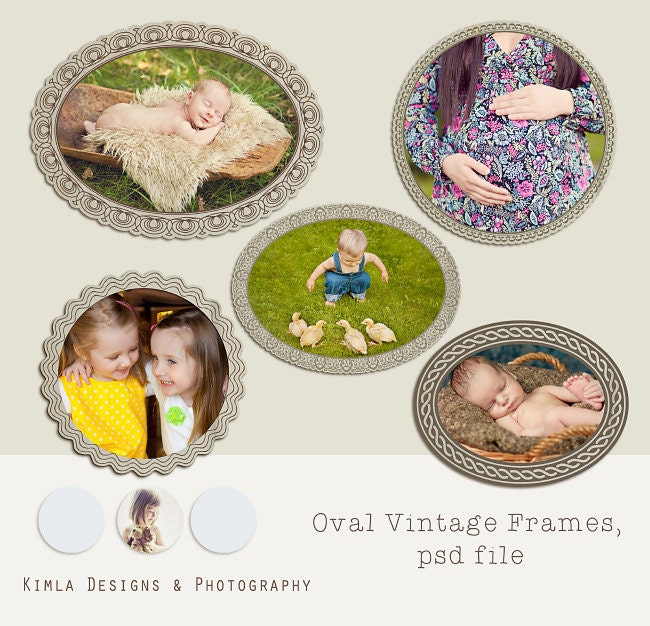 Oval Vintage Frames, psd file