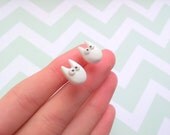 White Totoro post earrings