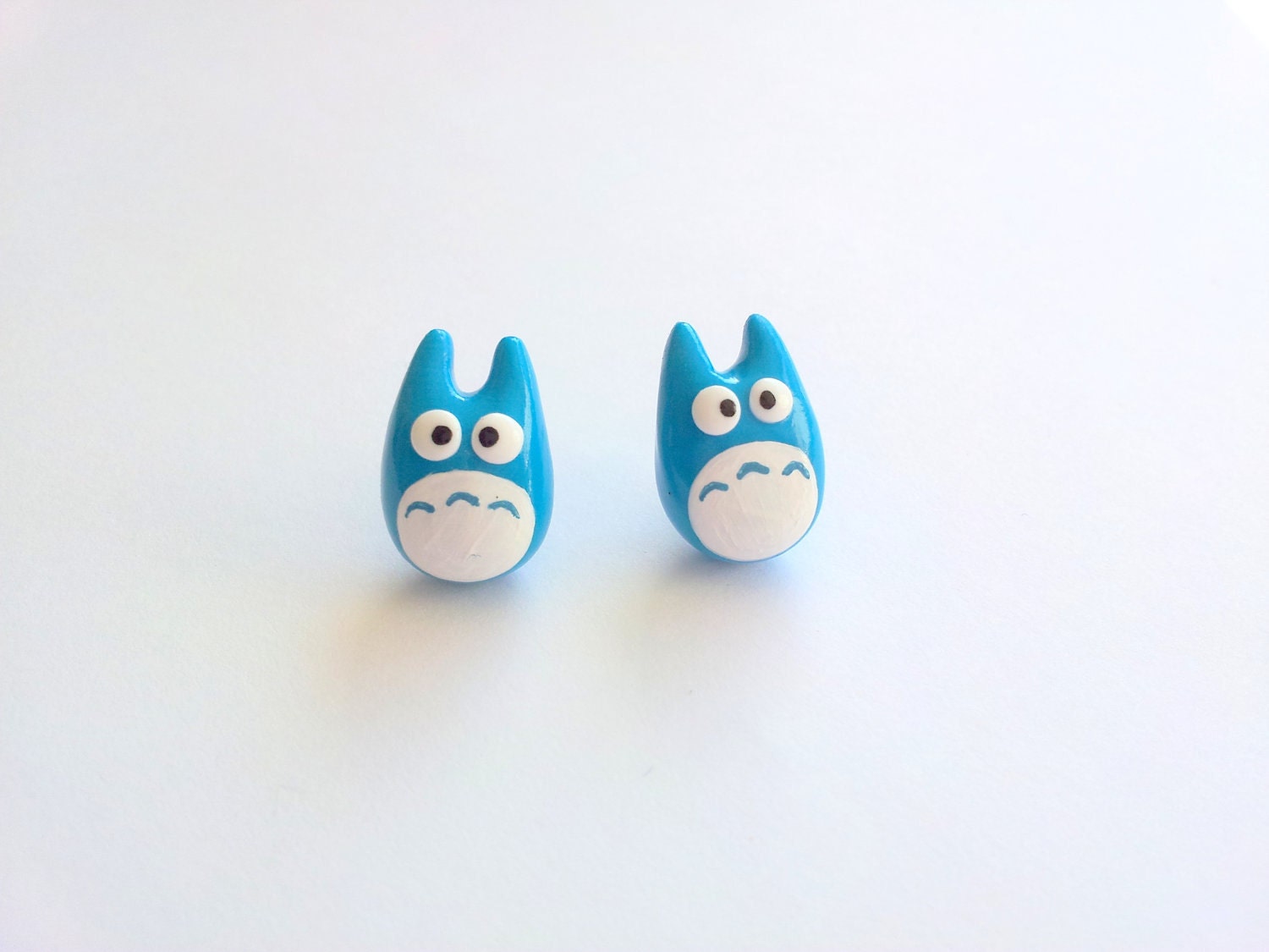 Blue Totoro post earrings