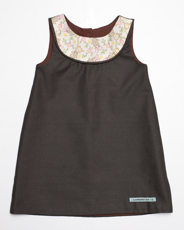 Cute Dark Olive Green Bears Dress Size 3