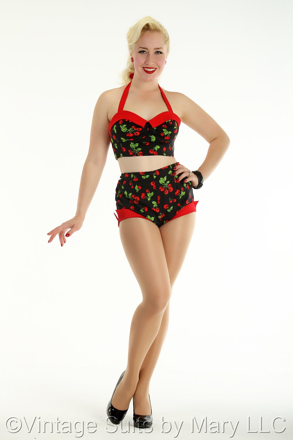 Cherry Print Picnic 2 Piece Playsuit size XS-XL