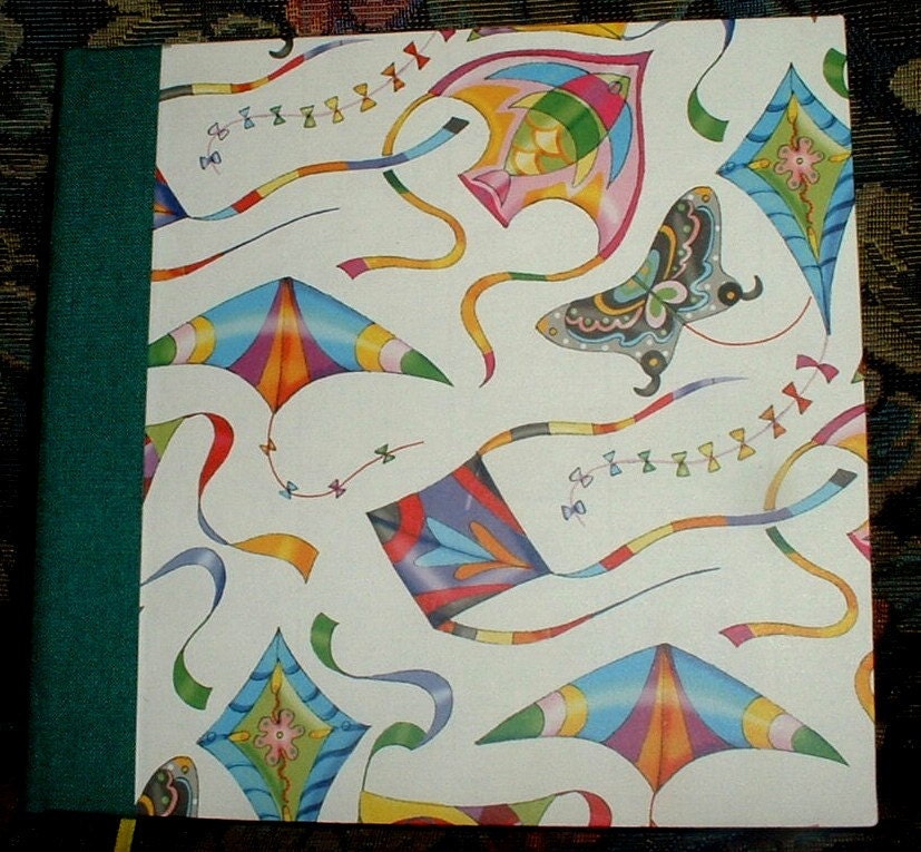 Hand-made blank book for journal or diary: Flying Kites