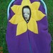 Sunflower Baby Car Seat Cover on textured deep Fuschia