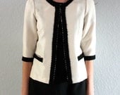 White with Black Trim Jacket (MEDIUM/LARGE)