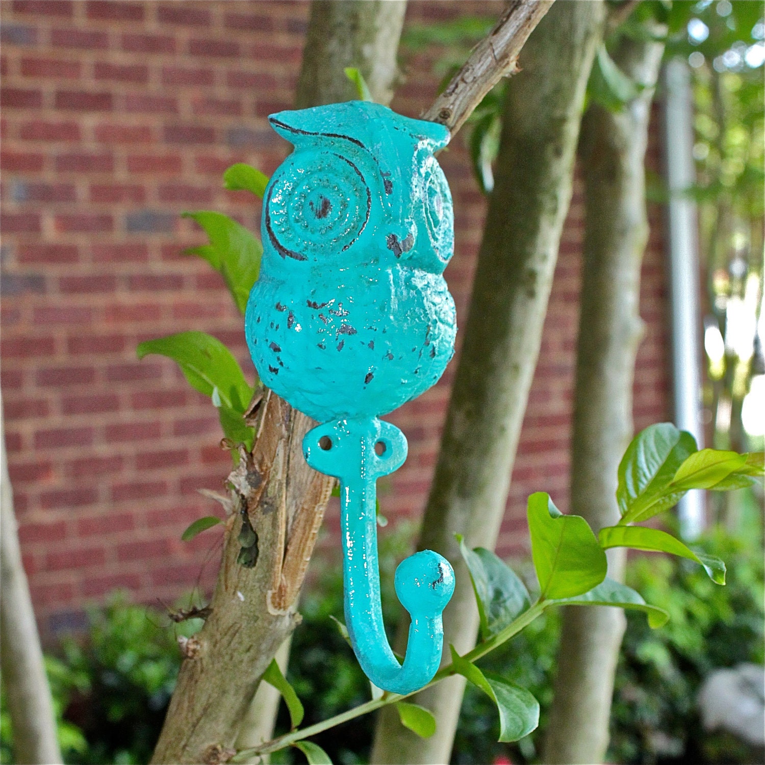 Wall Hook Laguna Green /Owl /Ornate /Cottage,Shabby Chic /Key Hook /Accessory /Coat hanger /Wall Decor /Towel Hook /Whimsy Fixture,
