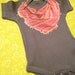 Grey Onesie with Red and Orange Hipster Scarf