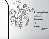 Picasso's Centaure and Quote vinyl wall decal