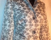 Flower Jacket Flower Gray and White with Pink lining Size 4P Jacket