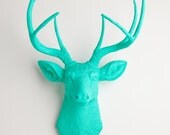 Faux Deer Head - The Penelope - Turquoise Resin Deer Head- Stag Resin Turquoise Faux Taxidermy- Chic & Trendy