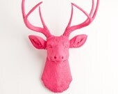 Faux Deer Mount - The Alejandra - Pink Resin Deer Head- Stag Resin Pink Faux Taxidermy- Chic & Trendy