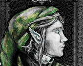 Legend of Zelda - Link The Proud Hylian Geek Art - signed museum quality giclée fine art print 16" x 20"