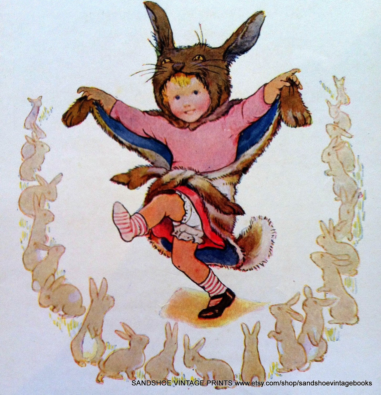 1910s Baby Bunting NURSERY RHYME Print