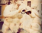 Rome photograph, fine art travel photography, 8x10 print, Italian fountain, Italy picture, whimsical, soft neutral colors, vintage, wall art