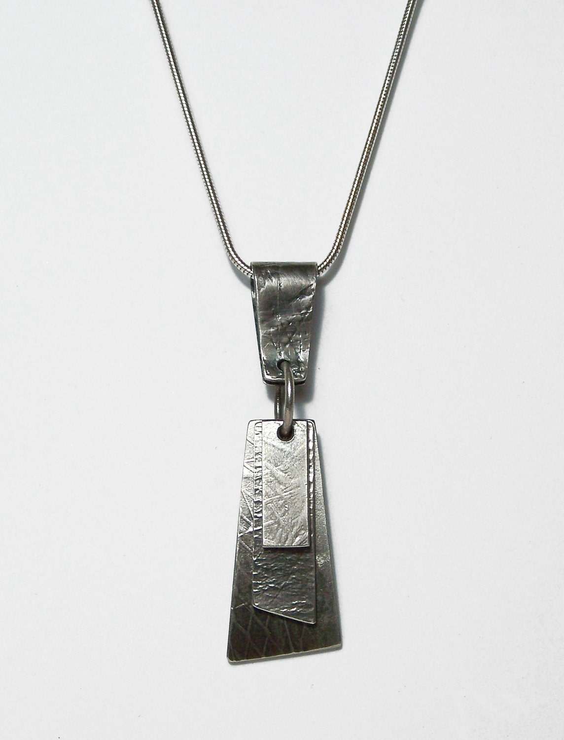 Sterling silver textured pendant