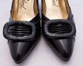 Witchy woman 80s by way of the 60s black pointy pumps by a.j. Valenci, US womens size 6M, worn once.