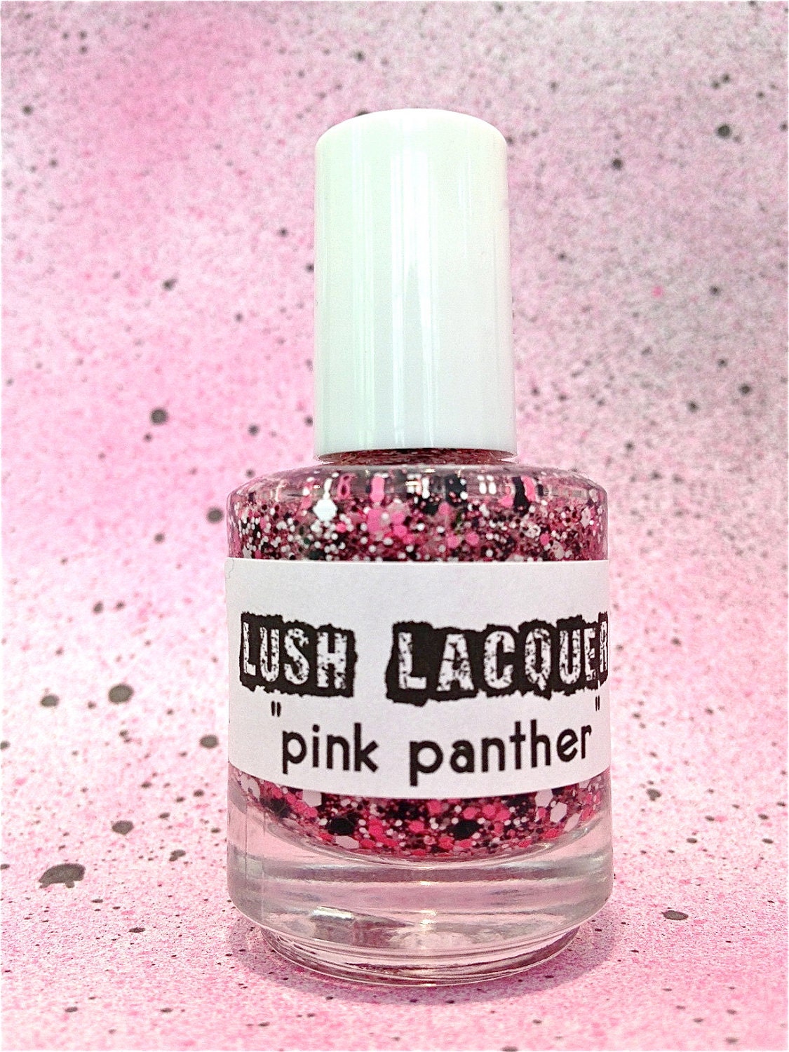 Pink Panther : Custom-Blended Glitter Nail Polish / Lacquer