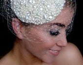 Ava -Pearl and Crystal Bridal Birdcage Veil (As seen in Rock My Wedding & Bespoke Brides)