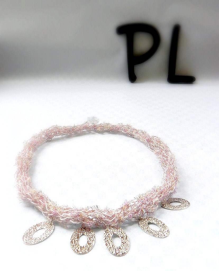 Fashion knitted glamorous lilac necklace by PL wear