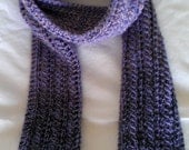 Knit Purple Mohair Blend Scarf