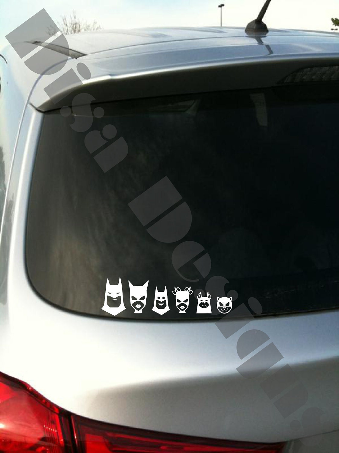 Your choice of 5 Batman Bat Family decals / Please READ description for ordering instructions - Car decal - Family decal