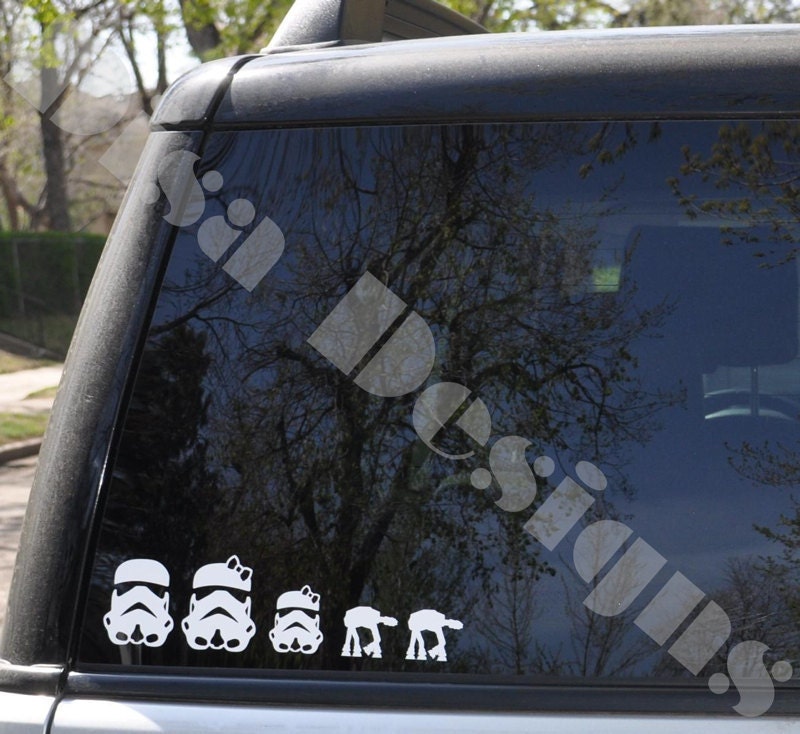 Your choice of 4 Star Wars Stormtrooper inspired Family vinyl decals / Please READ description for ordering instructions - Car decal