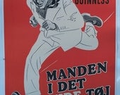 The Man in the White Suit, Denmark, 1952 Original Vintage Movie Poster, Linen-Backed