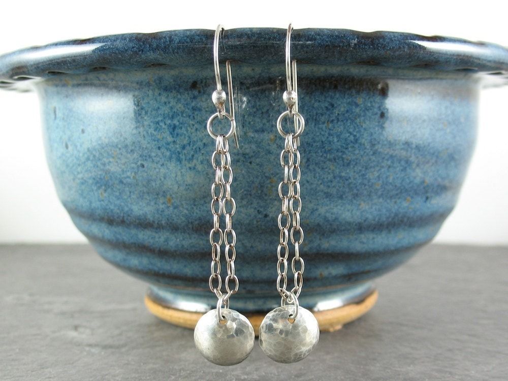 Sterling Silver Chain & Dome Earrings