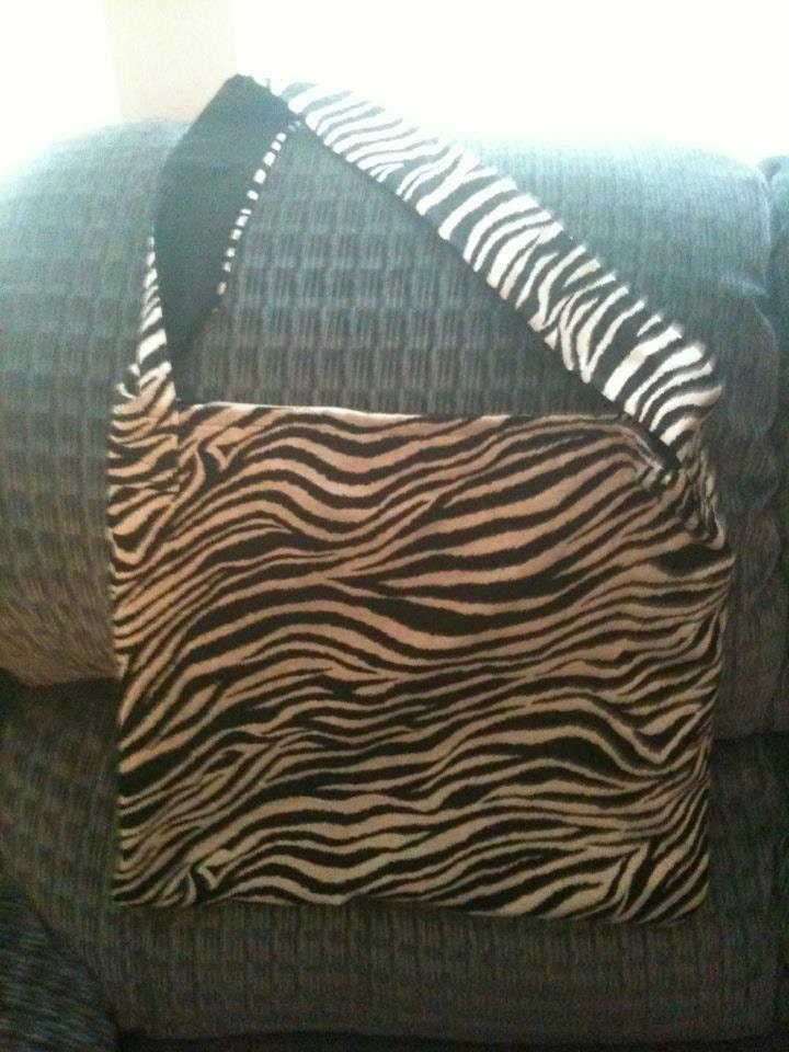 Zebra Print Tote with matching makeup pouch