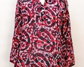 Vintage 1970's Indian Batik Hippie Top - Ethnic Boho Blouse