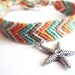 Starfish Friendship Bracelet Charm Wood Beads Boho Surf Style Beach Beachy Ocean Breeze Summer Fashion Pookie Design