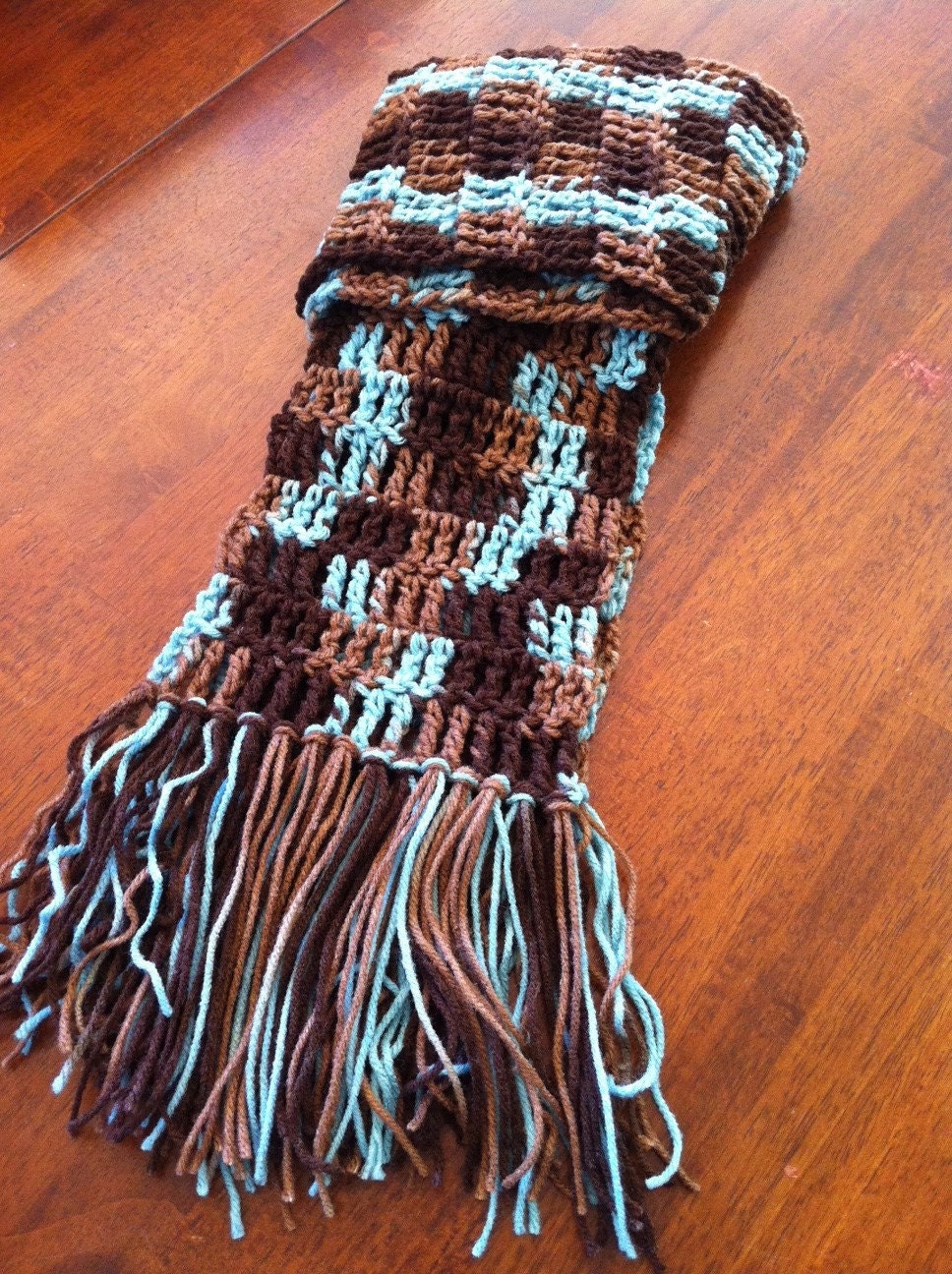Multicolored Crocheted Scarf
