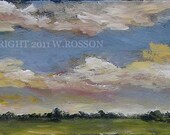 Colorful Clouds, Bright Sky, Trees, Landscape Painting, Winjimir, Fine Art, Home Decor, Interior Design, Impressionist Painting,