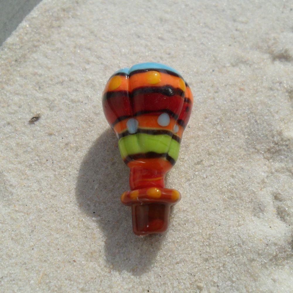 Lampwork Hot Air Balloon Focal, Handmade Glass Bead, SRA LETEAM Glassymom