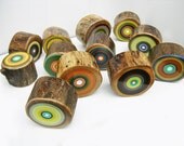 Eco Friendly Abstract Paintings on Re Claimed Wood  Modern Style Painted Tree Rings by tracy Melton