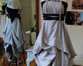Silver Draped and Pleated Dress