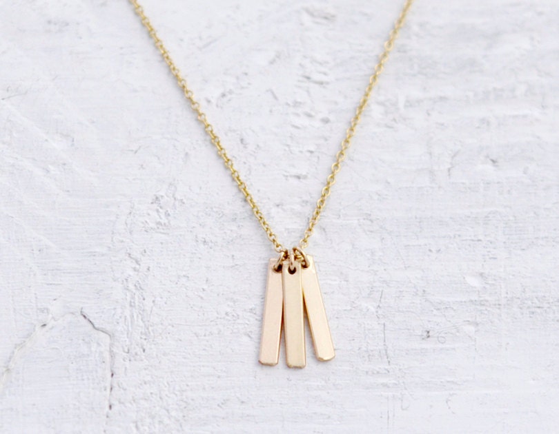 Gold rays - 14k gold filled bars fringe necklace - minimal jewelry gift for her