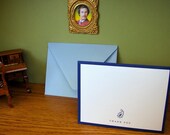 12 Pack Bulk Navy Paisley Folded Thank You Cards