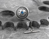Nautical Steampunk Blue Tie Tack Pin - The Porthole of Discovery by COGnitive Creations by COGnitive Creations